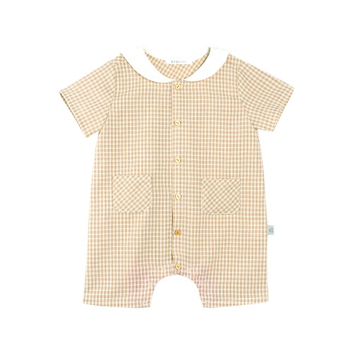 [a.toi baby] Eric Checkered Body Suit Brown - 마르마르